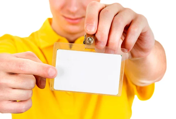 Man show a Badge — Stock Photo, Image