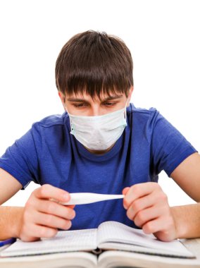 Bir termometre ile öğrenci