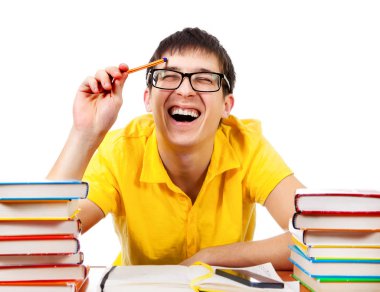Bir kitap ile mutlu öğrenci