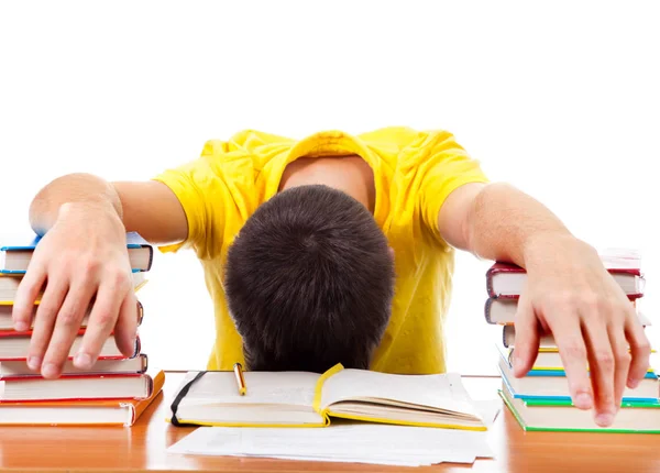 Student sleep on the Books — Stock Photo, Image