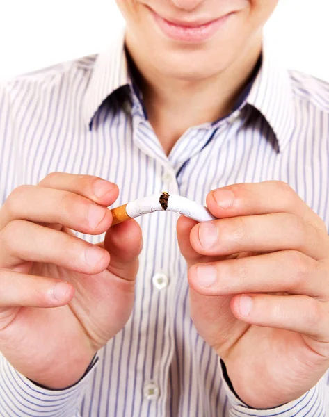 Man with a Broken Cigarette — Stock Photo, Image