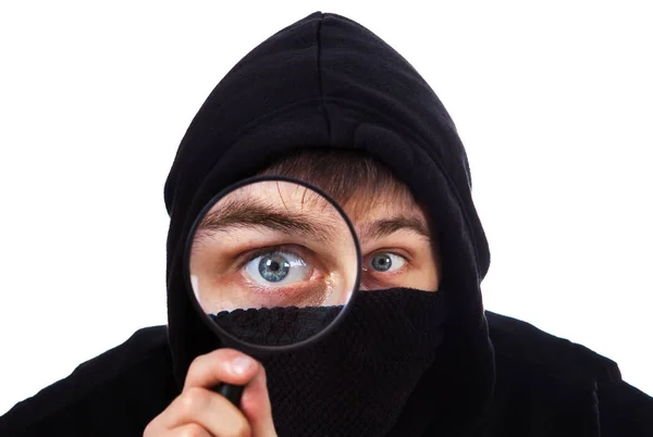 Man with a Magnifying Glass — Stock Photo, Image