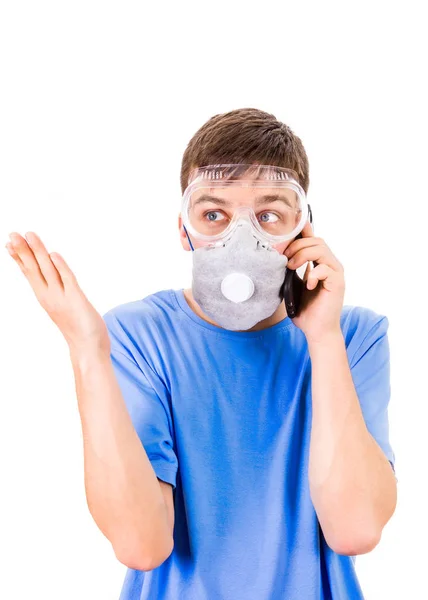 L'uomo con la maschera antigas — Foto Stock