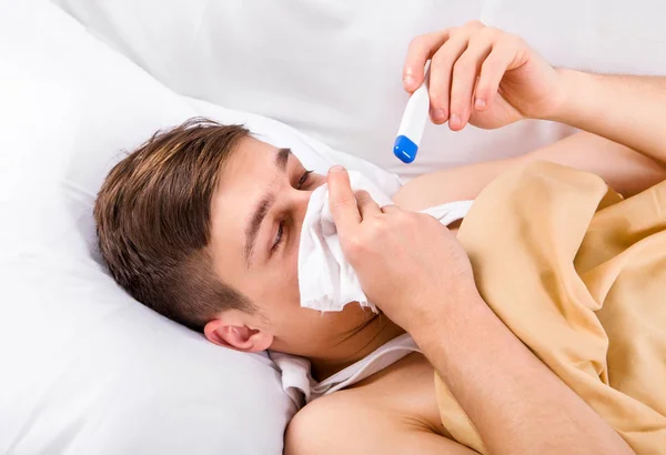 Sick Man in the Bed — Stock Photo, Image