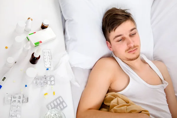 Sick Man in the Bed — Stock Photo, Image