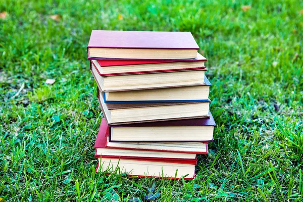Libros sobre la hierba —  Fotos de Stock