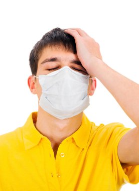 genç adam gribi maske