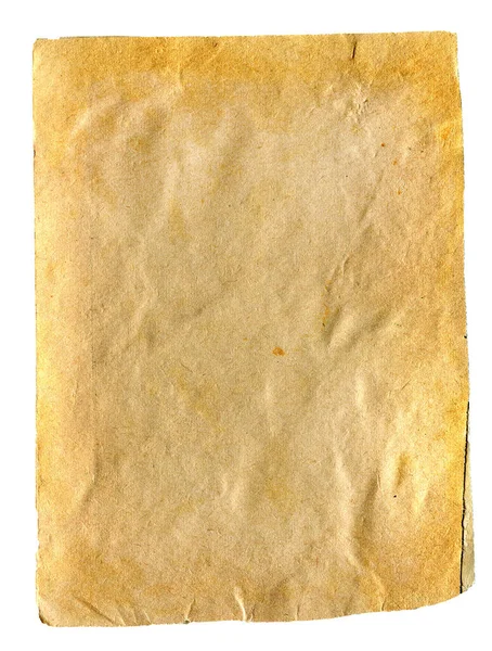 Старая Бумага Изолированная Белом Фоне — стоковое фото