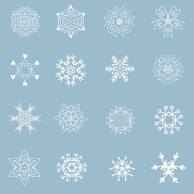 Farklı güzel kar taneleri kümesi