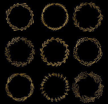 Altın Ödülü defne çelenk ve koyu arka plan, vektör çizim dallarında.