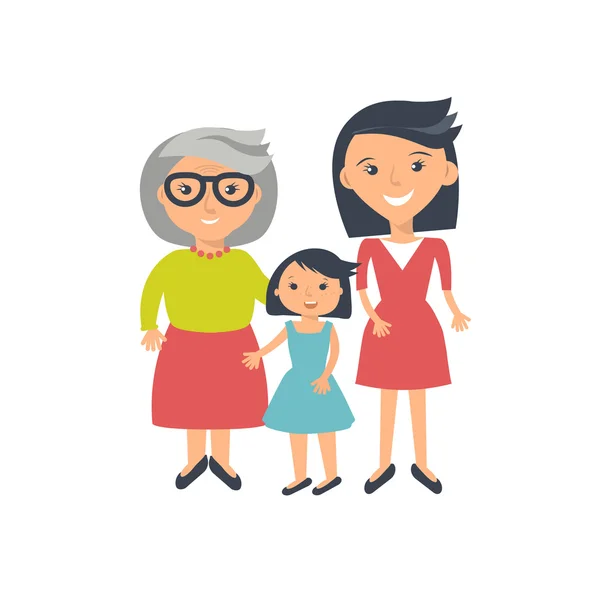 Tre età di donne da bambino a anziano — Vettoriale Stock