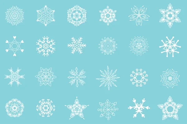 Flocons de neige blancs isolés — Image vectorielle