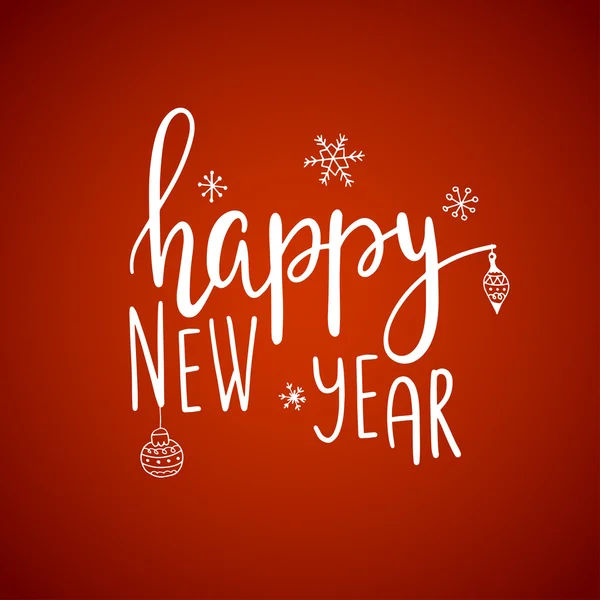 Happy new yearcard lettering — Stock Vector