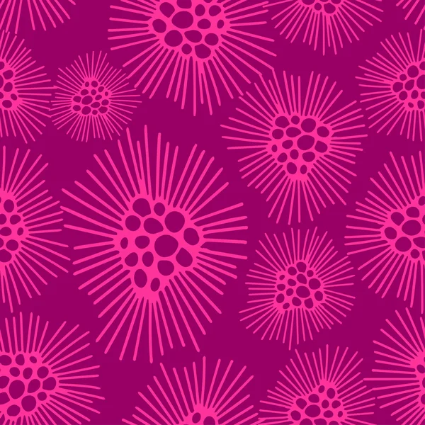 A seamless pattern of a dandelions flowers pink — Stock Vector