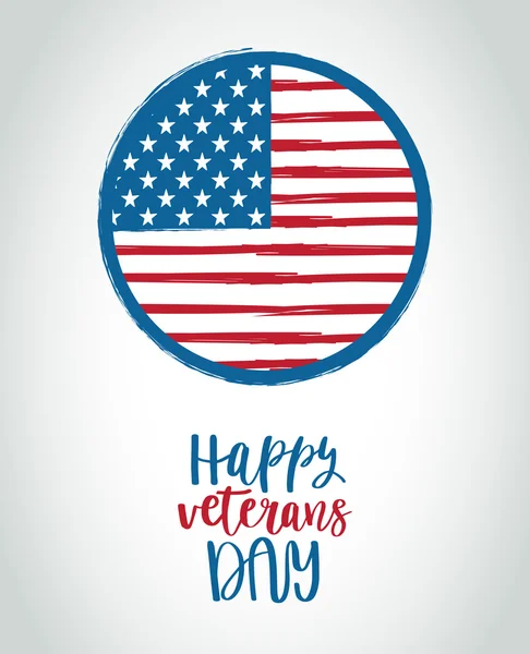 Happy Veterans Day lettering for your design — Stock Vector