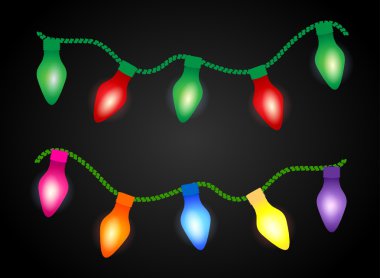 Noel arka plan aydınlık garland ile.