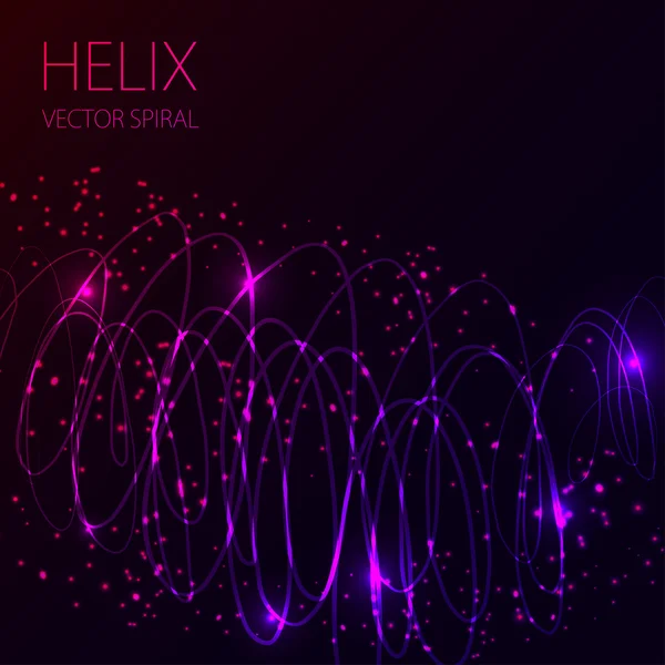 Glowing spiral on dark background. Blue and pink abstract light hi tech concept. — Stock Vector