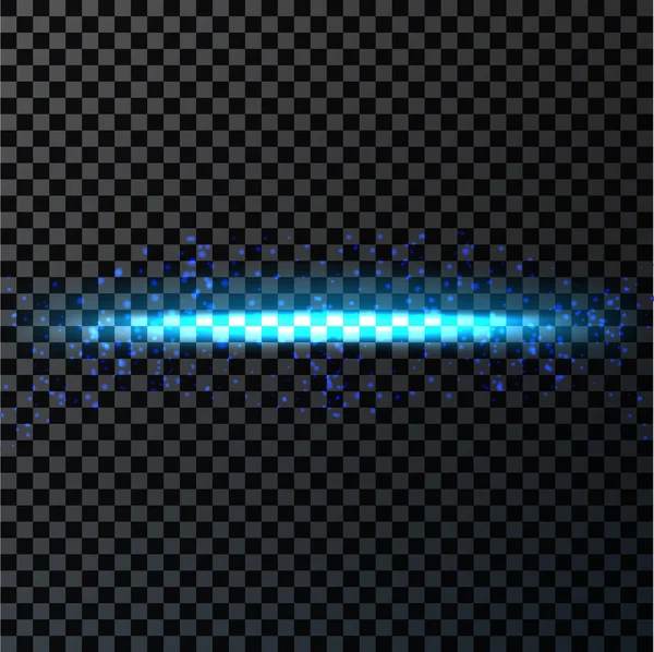 Luz azul abstracta y elemento flash de fuego sobre fondo transparente oscuro. Ilustración vectorial — Archivo Imágenes Vectoriales
