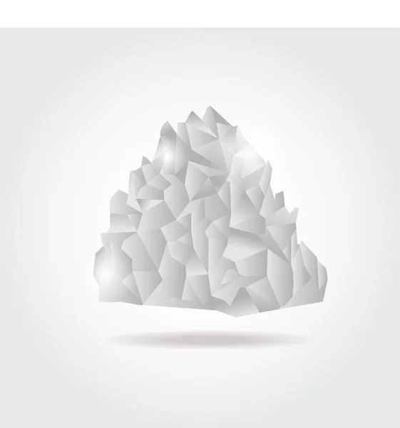 El iceberg poligonal en el mar. Diseño polivinílico bajo. Fondo polígono. Iceberg gris y azul arriba y debajo del agua — Vector de stock