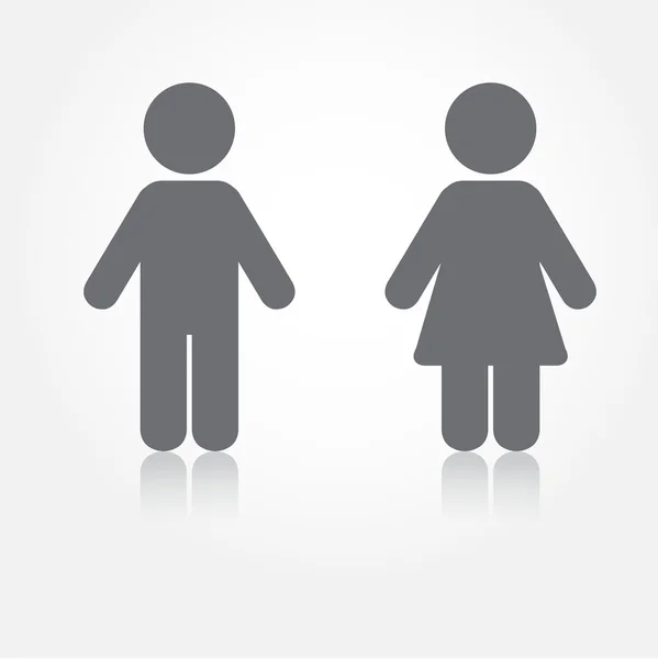 Man en vrouw toilet teken illustratie. Grijs water gesloten pictogram symbool. — Stockvector