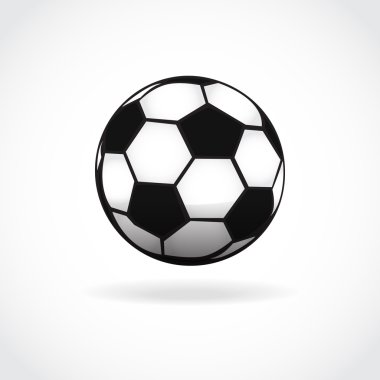 Futbol topu simgesi. Futbol topu sembolü. Ayak topu üzerinde beyaz izole. Vektör spor çizim