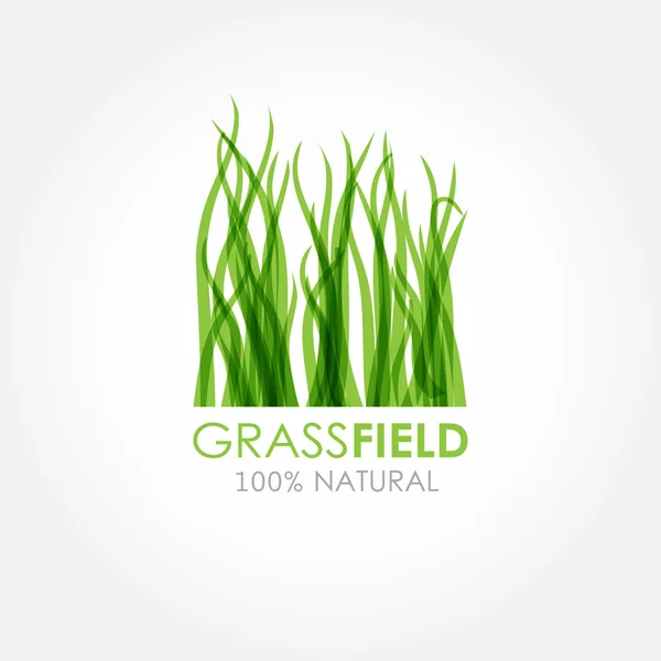 Icona logo verde erba vettoriale simbolo design — Vettoriale Stock