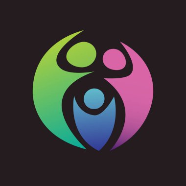 Mutlu aile vektör tasarım şablonu