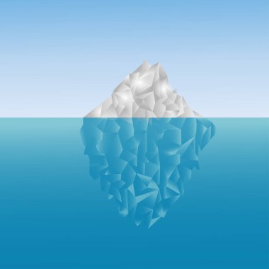 Poligonal buzdağı deniz. Düşük Poli Dizayn.