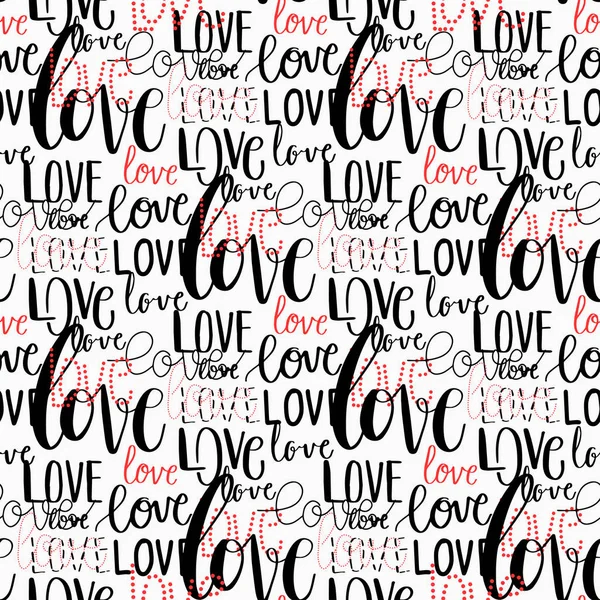 Naadloze achtergrond met woorden "Love". Vectorillustratie — Stockvector