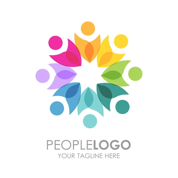People Diseño de Logo. Creativo abstracto personas formas vector logo . — Vector de stock