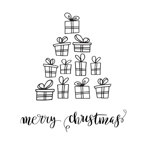 圣诞树和礼物 — 图库矢量图片