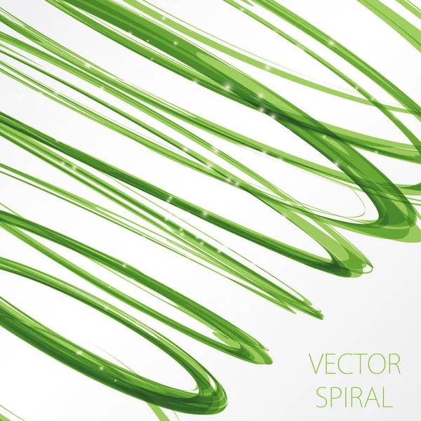 Glühende Spirale auf weißem Hintergrund. Natur Farben abstraktes Licht hallo tech Konzept. — Stockvektor