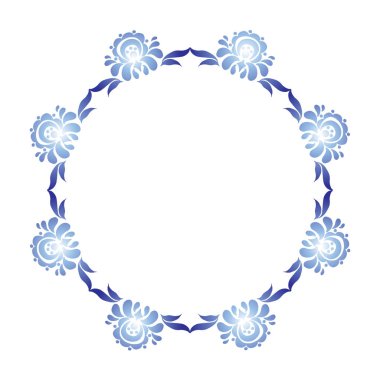 gzhel stilinde mavi çiçek