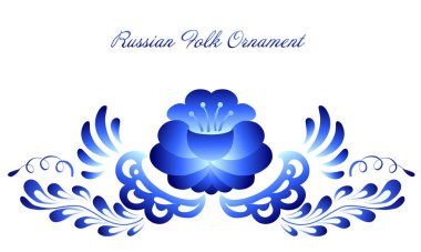 gzhel stilinde mavi çiçek