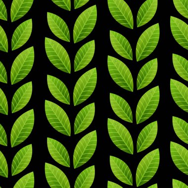 Yeşil yapraklar pürüzsüz desen