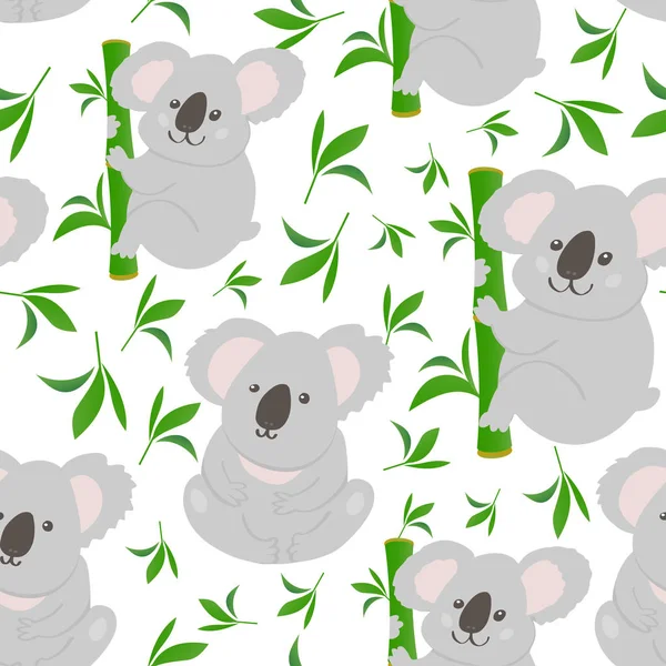 Koala doodle tło wzór — Wektor stockowy