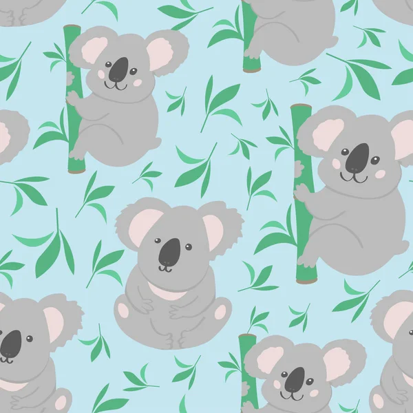 Koala doodle sömlös bakgrund — Stock vektor