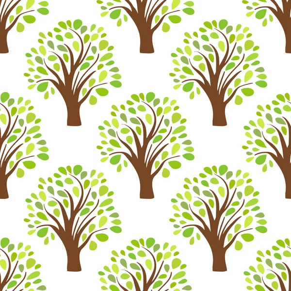Sfondo texture modello senza soluzione di continuità con alberi — Vettoriale Stock