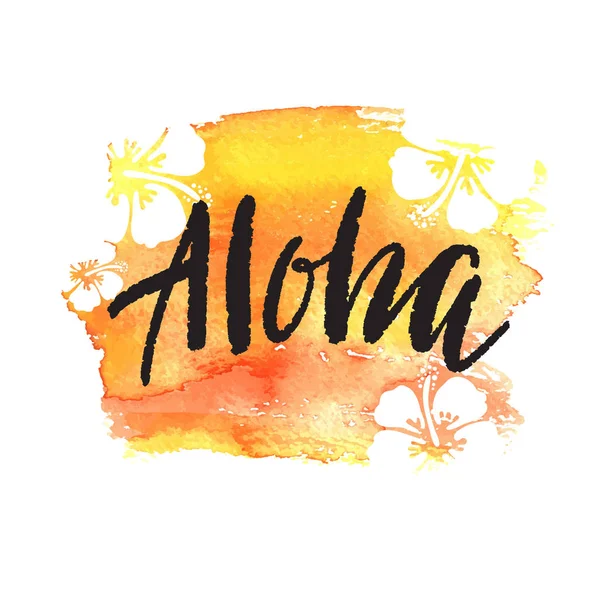 Vector trendy hand belettering poster Aloha — Stockvector