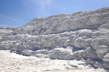 Pammukale, Türk Unesco Dünya Mirası Site.Turkish resort, benzersiz termal su kalsiyum zengin. Kalsiyum travertenleri. Hierapolis Arkeoloji Müzesi.