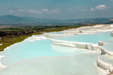 Pammukale, The travertines of calcium. Turkish resort, the unique thermal water rich in calcium. clipart