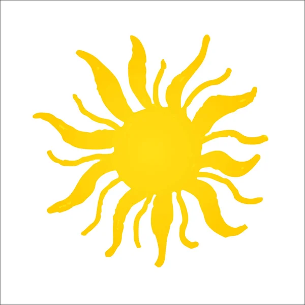 Hand getekend glanzend zon. Vector — Stockvector