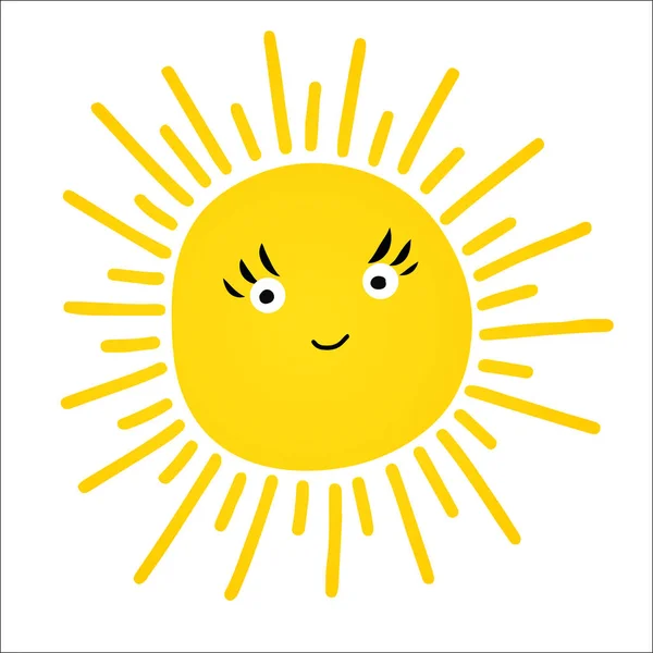 Schattig vector set van iconen van de zon. — Stockvector