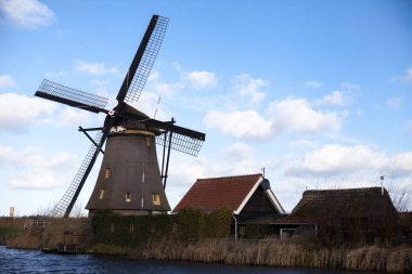 Hollanda yel değirmenleri, Holland, kırsal expanses. Yel değirmenleri, Holland sembolü.