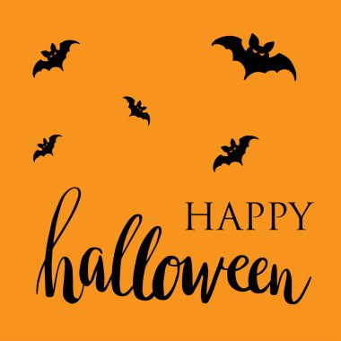 Mutlu Cadılar Bayramı kartı. Düz tasarım.