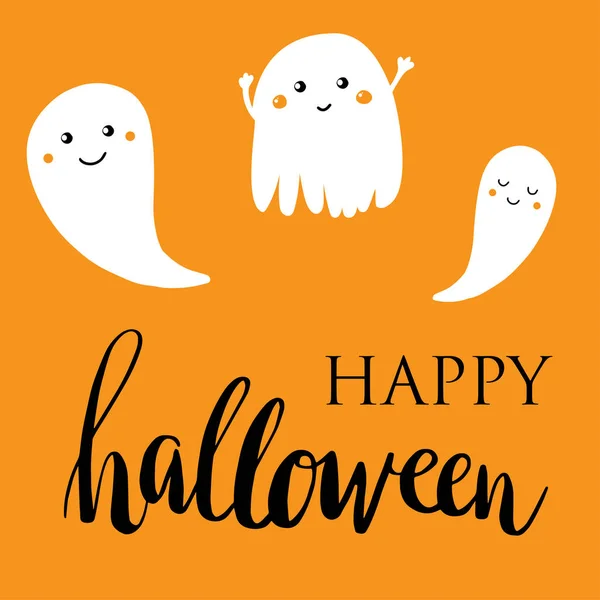 Cartão de inscrição vetor Halloween feliz —  Vetores de Stock