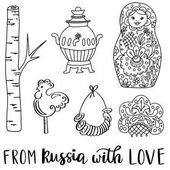 Sammlung russischer Doodle-Ikonen