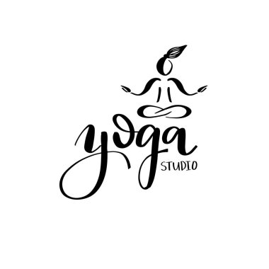 Yoga studio veya meditasyon sınıf için logo.