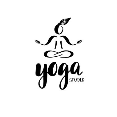 Yoga studio veya meditasyon sınıf için logo.