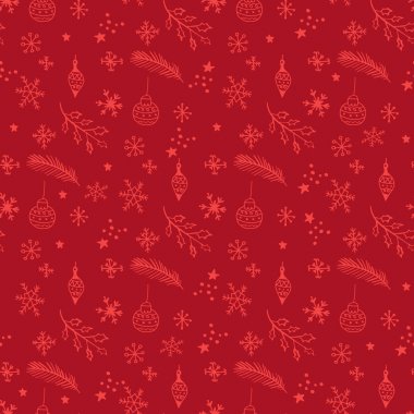 Seamless çizilmiş Noel ve yılbaşı modeli